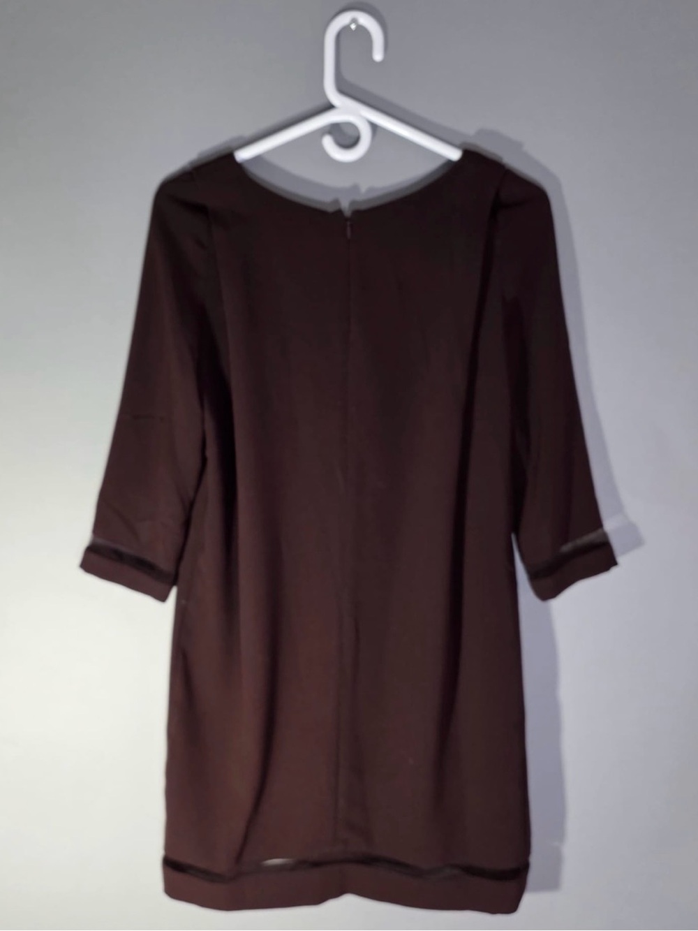 The Kooples Delphine Burgundy Sheer Panel Shift Dress XS - Picture 6 of 8